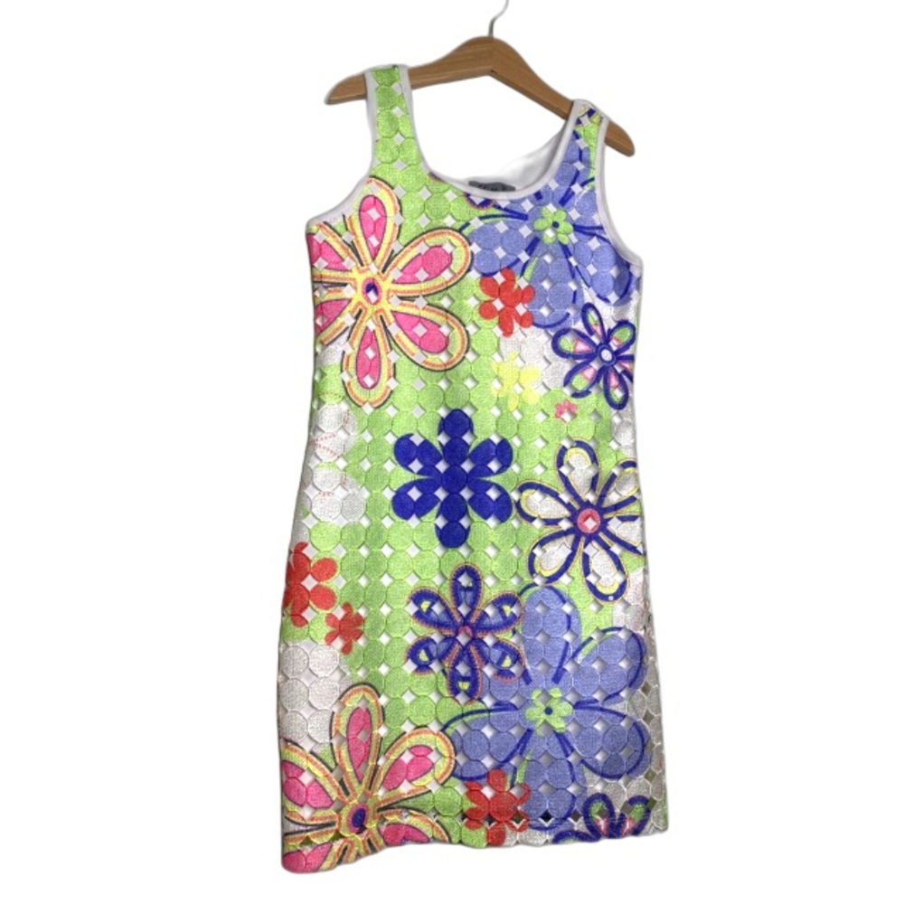 Elisa B. Girls Colorful Eyelet Laced Special Occasion Dress Fully Lined Size 12